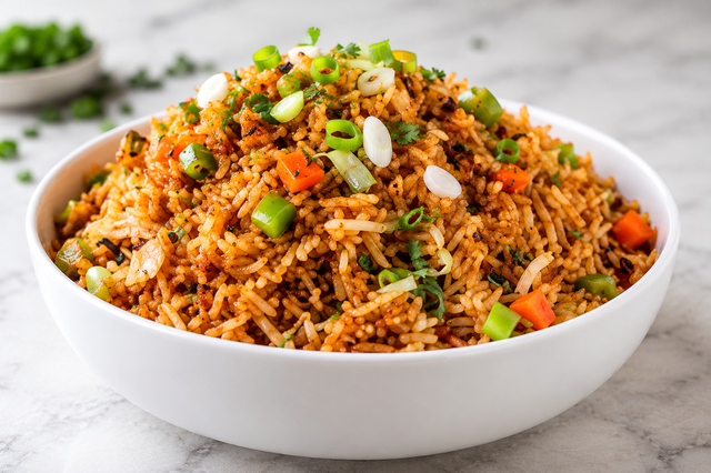 SCHEZWAN STYLE FRIED RICE.