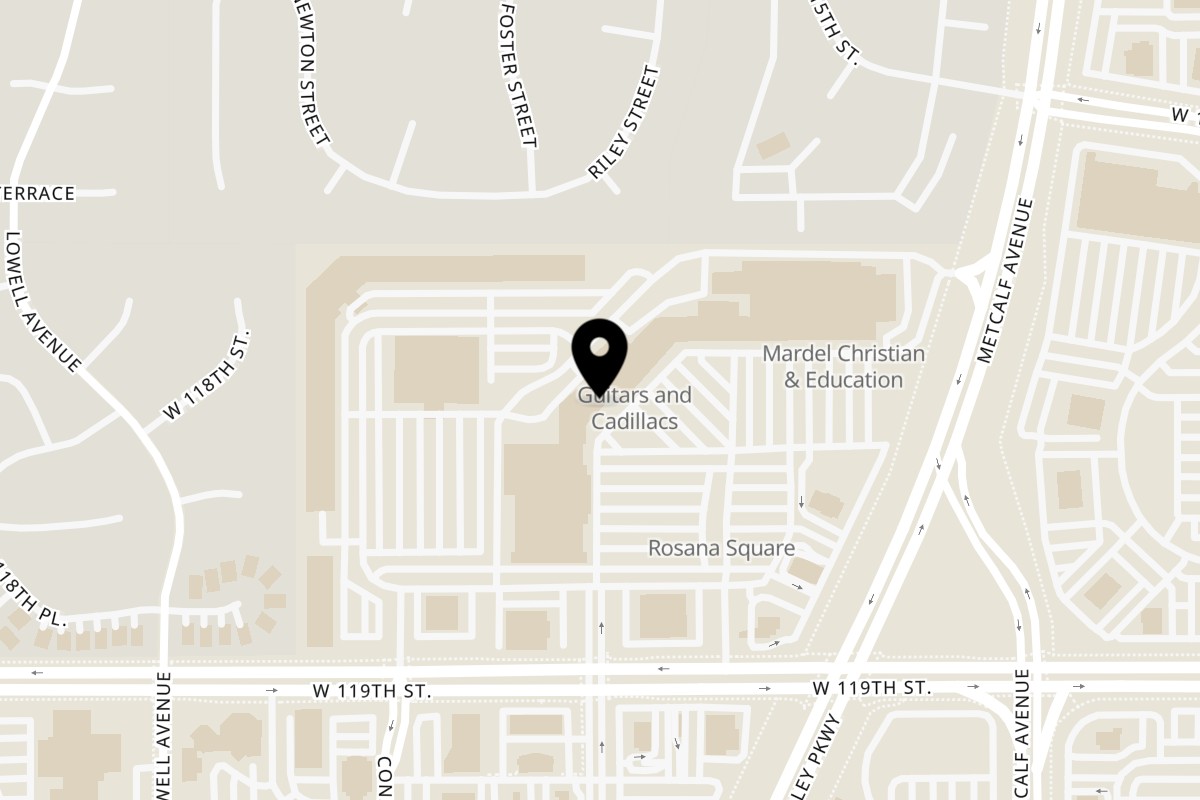 Map showing the location of Aahaa Modern Indian Cuisine on 7328 W 119th St in Overland Park